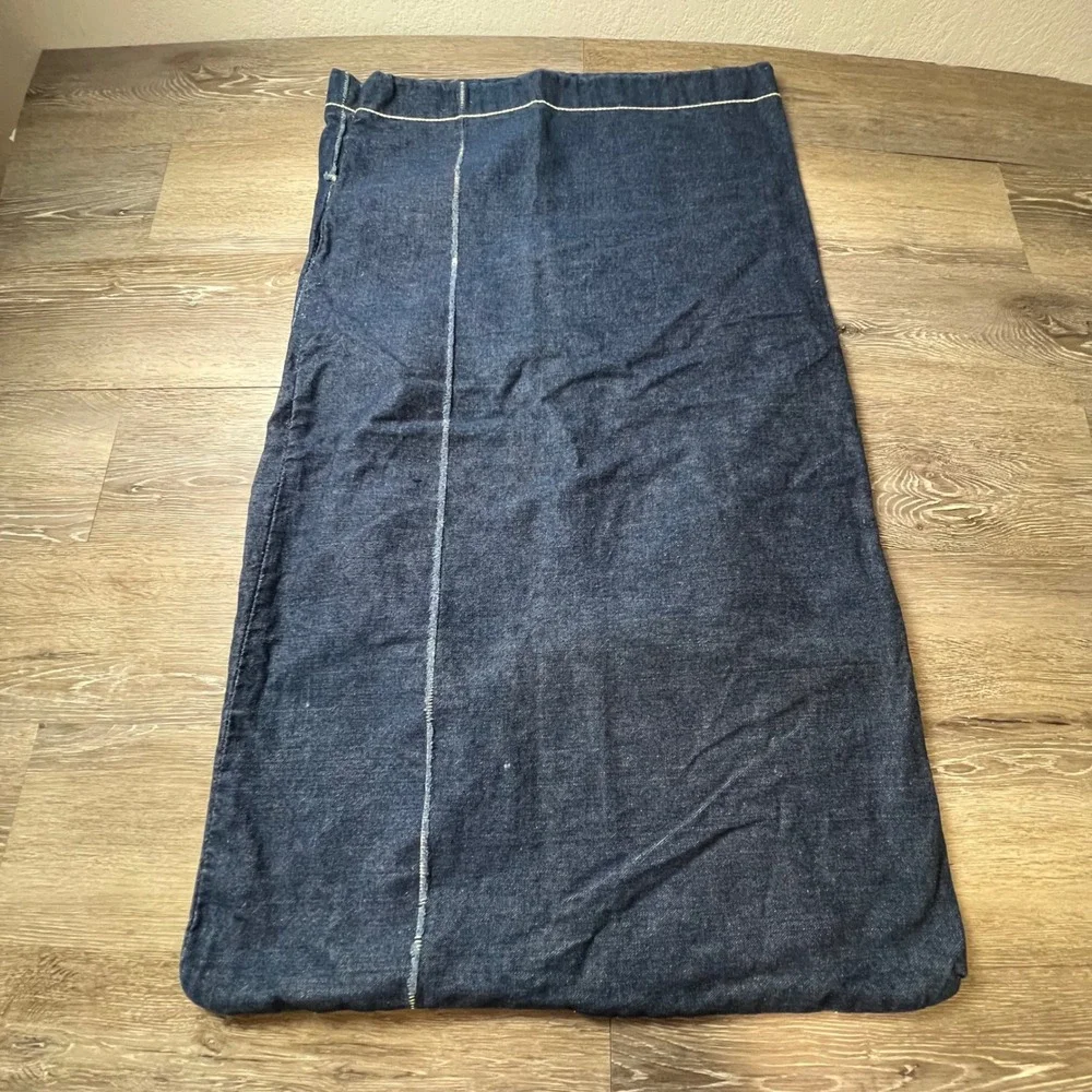 Vintage 1950/1960s dark wash selvedge Denim Laundry Bag with adjustable string